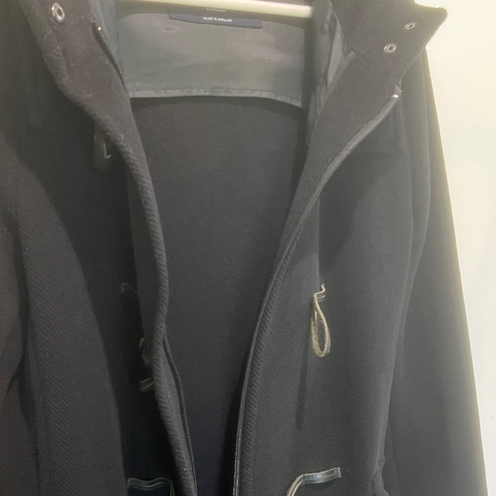 Burberry 100% Wool Duffle Black Hooded Toggle Coat Size 10 - EUC - Picture 6 of 10
